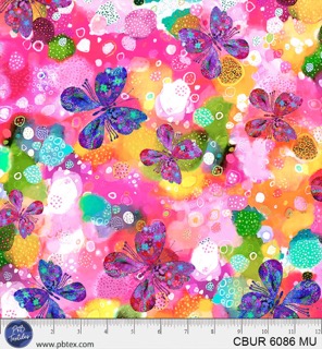 [CBUR6086MU] Color Burst - Rainbow Butterflies All Over