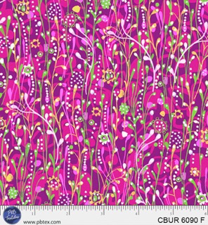 [CBUR6090F] Color Burst - Vertical Vines Fuchsia