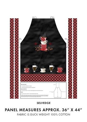 [14918D15B] Perfect Brew Apron Panel Black/Red