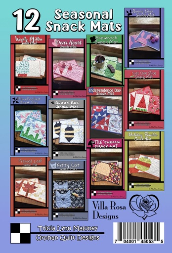 [12SSMVR] 12 Seasonal Snack Mats Pattern - Villa Rosa