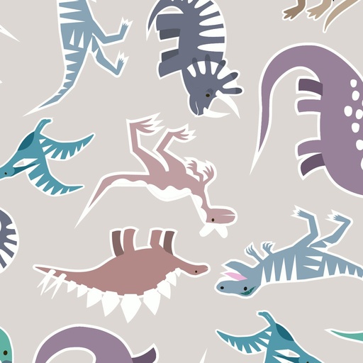 [A675-1] SALE - Dino Glow Dinosaurs Warm Grey
