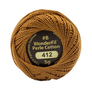 [EZ412] Eleganza 8wt 5-Gram Solid Perle Cotton Ball 42yd Cured Leather