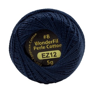 [EZ12] Eleganza 8wt 5-Gram Solid Perle Cotton Ball 42yd Navy