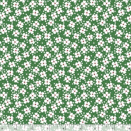 [R351776D] Aunt Grace Goes Bold Small Flowers Green
