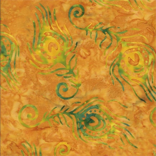 [5915] Bati Rio Carnival Orange Peacock Feather