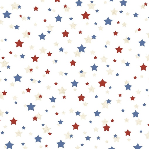 [3YD STSW06170WMU] 3 yd Pre-Cut Vibe 108” - Star Spangled Allover Americana Stars