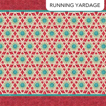 [29200-24] Boho Bliss Full Width Border Red Multi