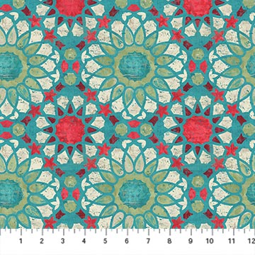 [29202-64] Boho Bliss Large Medallion Teal Multi
