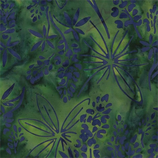 [6205] Wild for Wildflowers Batik Foliage Deep Green