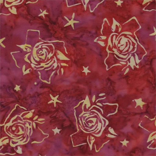 [6207] Wild for Wildflowers Batik Desert Rose Red