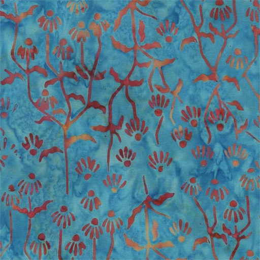 [6215] Wild for Wildflowers Batik Daisy Buds Blue