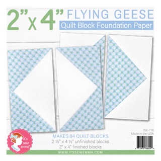 [ISE-776] 2in x 4in Flying Geese Quilt Block Foundation Paper