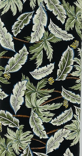[DR Sprig - A] Tropical Leaves on Black from Japan