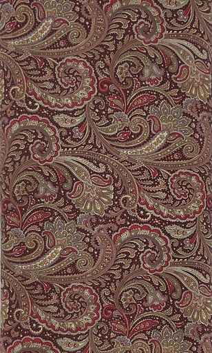 [DR Paisley - D] Burgundy and Taupe Paisley from Japan
