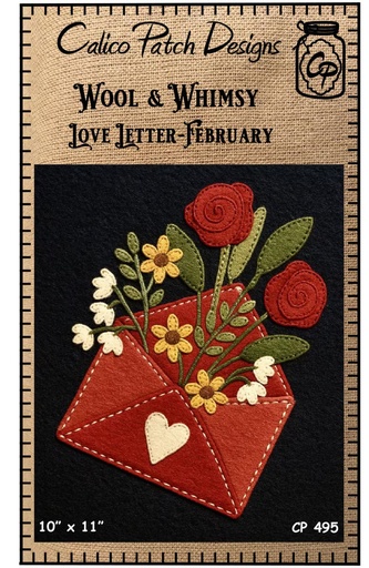 [P218-loveletter] Wool & Whimsy Love Letter February Wall Hang Pattern
