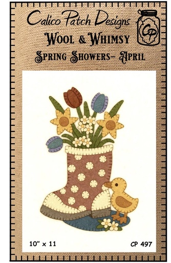 [P218-Springshow] Wool & Whimsy Spring Showers April Wall Hang Pattern