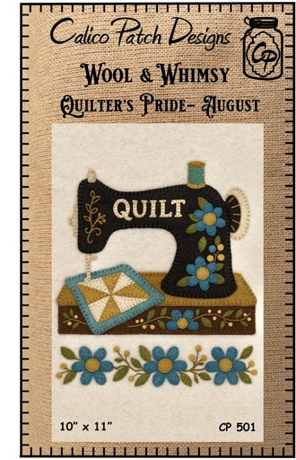 [P218-quilterspride] Wool & Whimsy Quilter’s Pride August Wall Hang Pattern