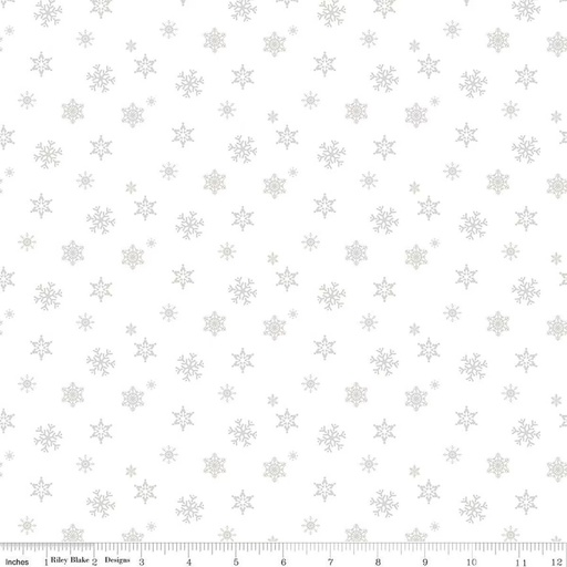 [C15048-WHITE] Christmas Wishes Snowflakes White-on-White