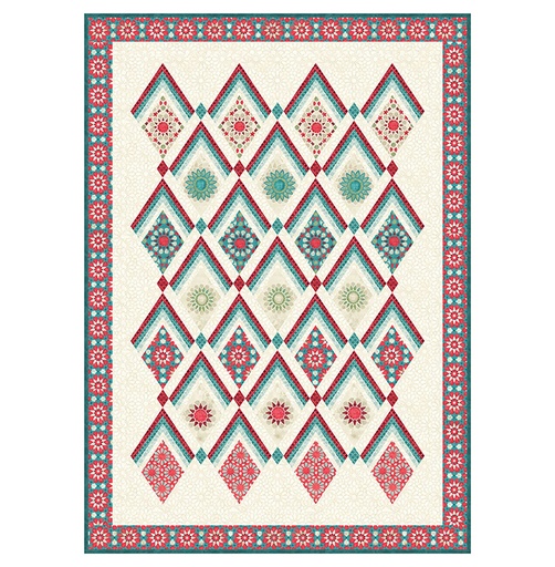 [DiamondpanesKit] Diamond Panes in Boho Bliss Quilt Kit (48"x67")
