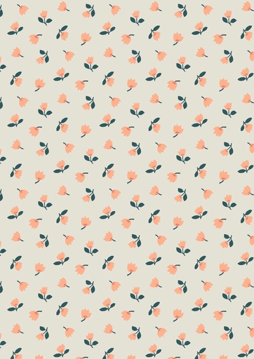 [A667.1 Cream] Folk Floral Little Flowers on Cream