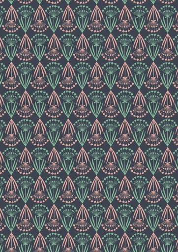 [A664.3] Mojolica Floral Stems Dark blue