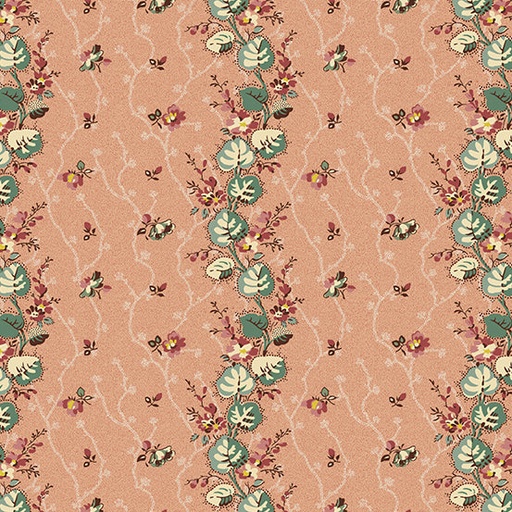 [A-9525-R] Anne's English Scrapbox Rose Floral Stripe