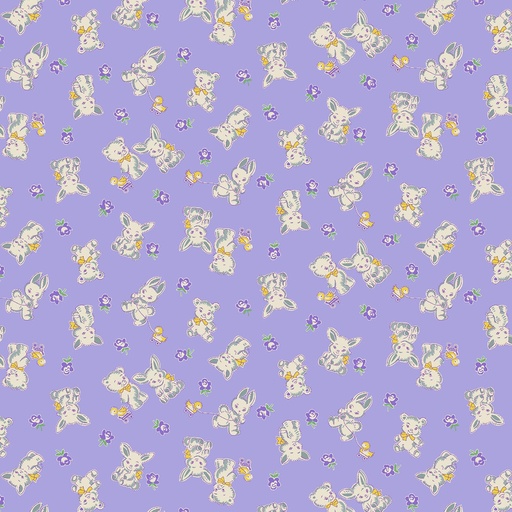 [367-55] Nana Mae 6 Lavender Bunnies & Bears