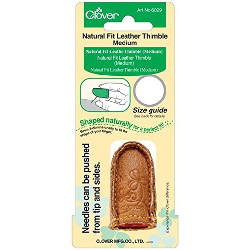 [6029CV] Natural Fit Leather Thimble - Tan Medium