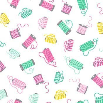 [CX10709-WHITE] Sew Fun Colorful Threads White