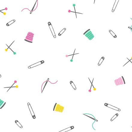 [CX10713-WHITE] Sew Fun Needles and Pins White