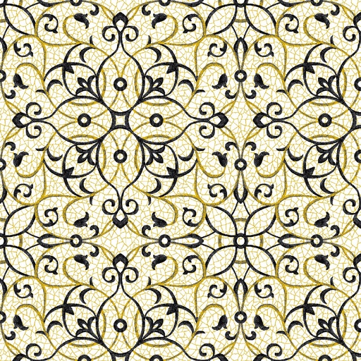 [2866M-11] White Tile Medallion with Metallic