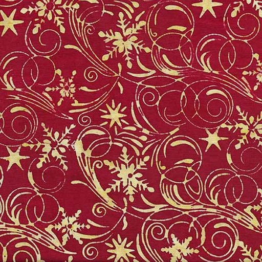 [122109396] Winter Wonders Snowflake Swirls Barn Batik