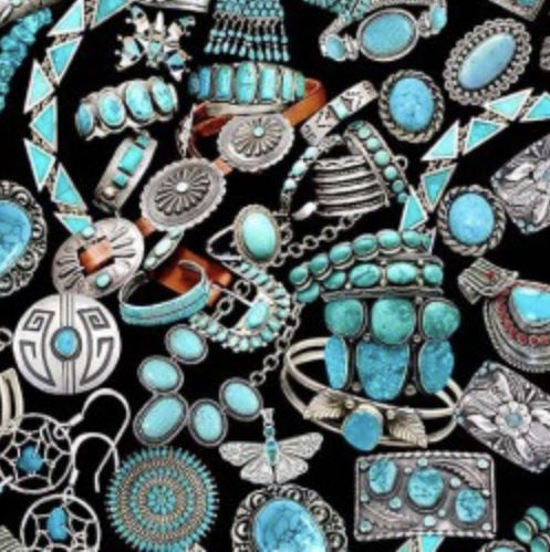 [DCX11044-BLAC] Turquoise - Black