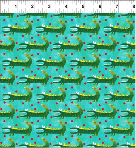 [6JHW1] ABC's of Color - Alligators - Teal