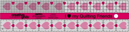 [CGRQF] Creative Grids I Love My Quilt Friends Quilt Ruler 2-1/2in x 10in
