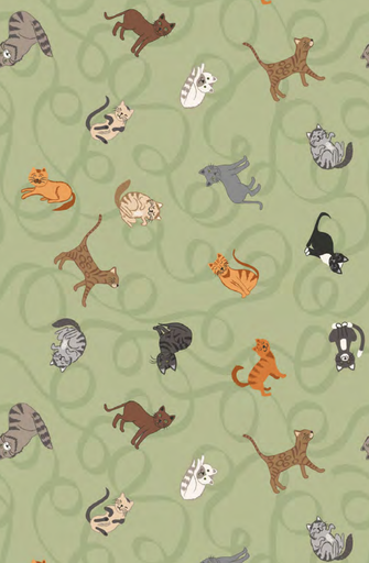 [A711.2] Paws & Claws - Cats on Light Green