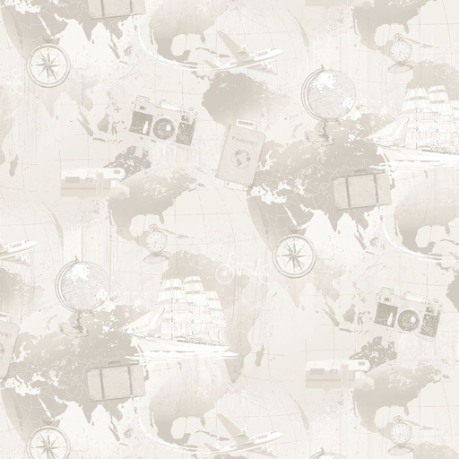 [Y4297-61 Light Taupe] Explore Digital World Map Light Taupe