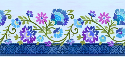 [24-2SEW 1] Counterpoint II Border Blue