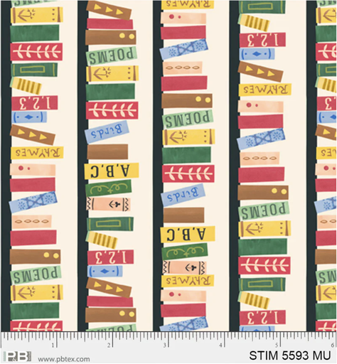 [STIM 5593 MU] Story Time Rows of Books Multi