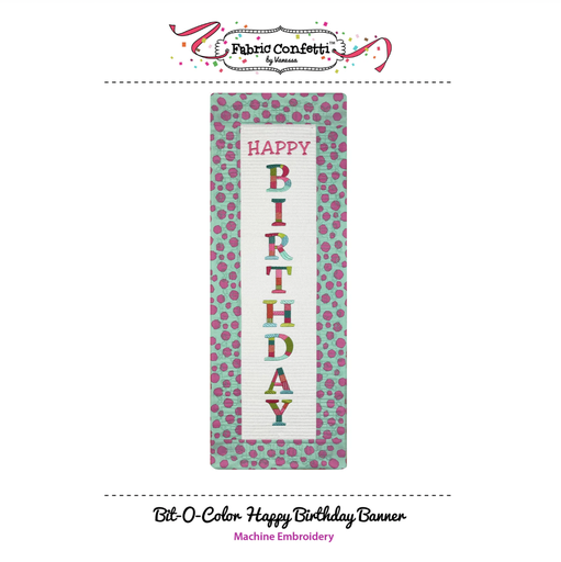 [Happy Birthday Quilted Banner] Bit-O-Color Happy Birthday Quilted Banner Pattern