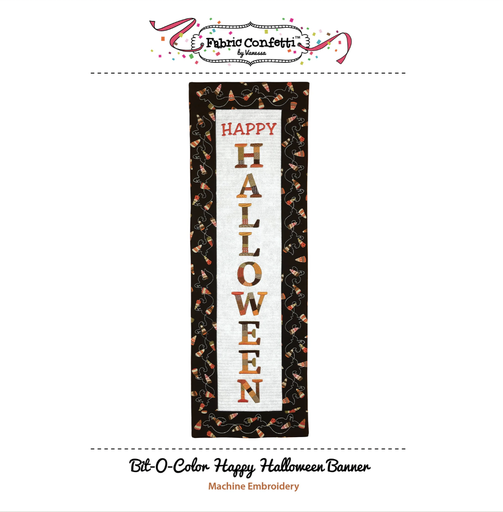 [Happy Halloween Quilted Banner] Bit-O-Color Happy Halloween Quilted Banner Pattern